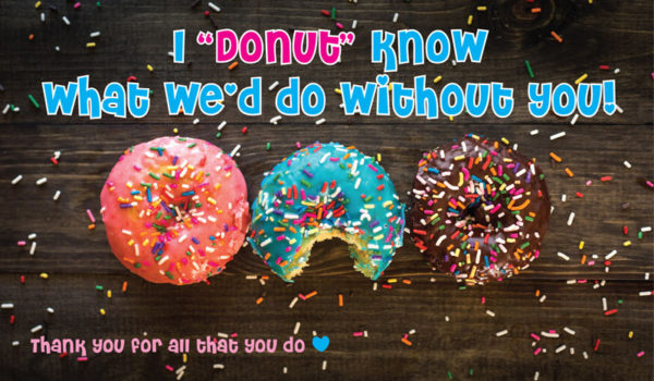Sprinkle donuts Teacher Appreciation printable