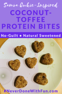 No-Guilt Samoa Cookie Inspirated Coconut-Toffee Cashew Butter Protein Bite