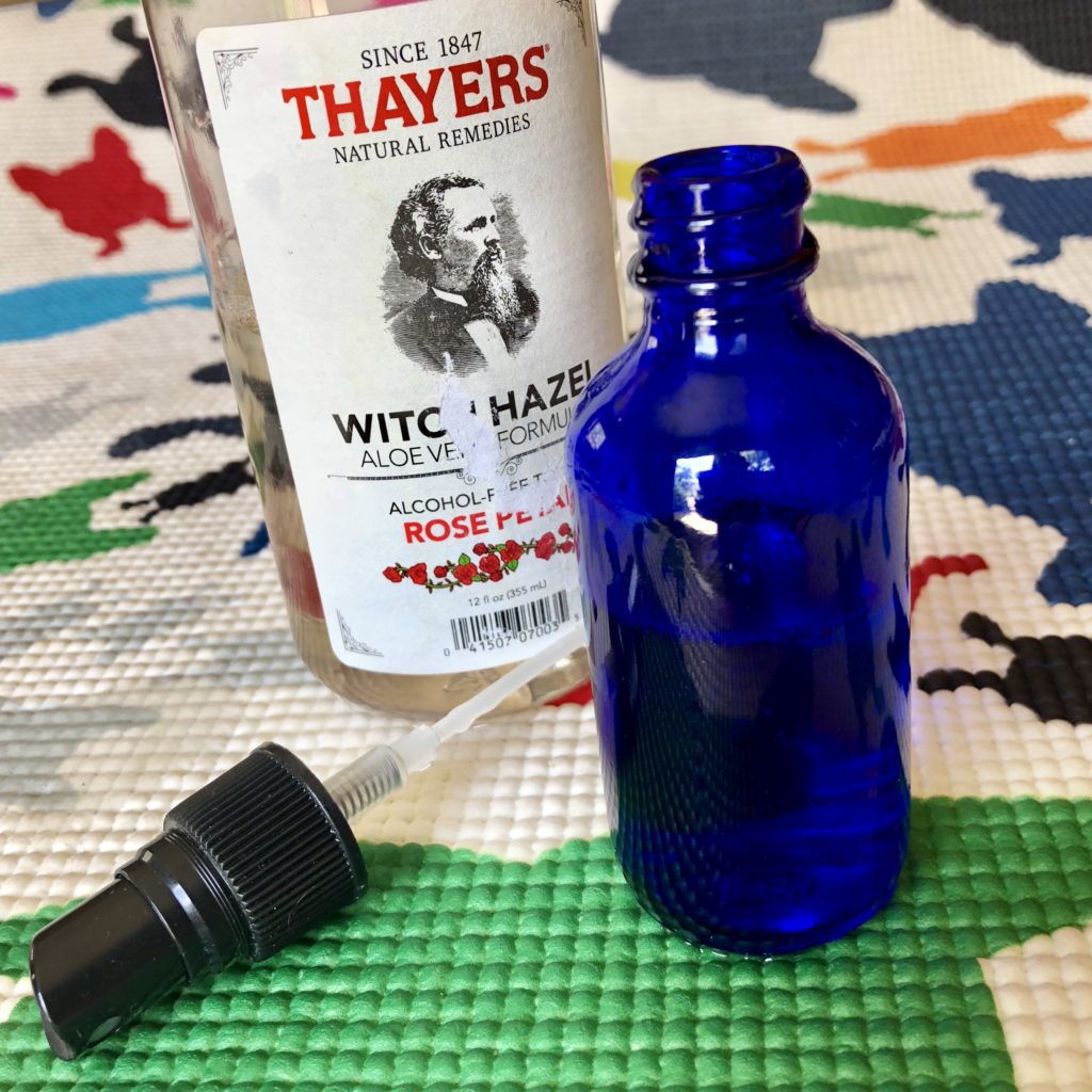 Yoga mat spray bottle witch hazel cleaner