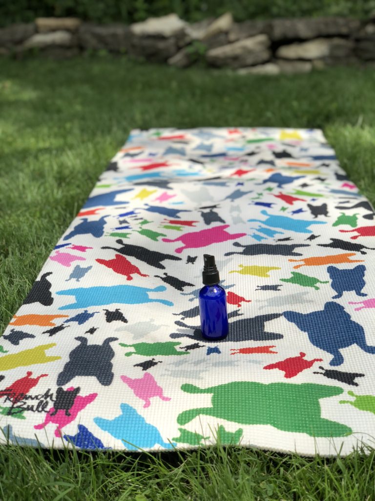 Yoga mat grass sunshine spray bottle cleaner
