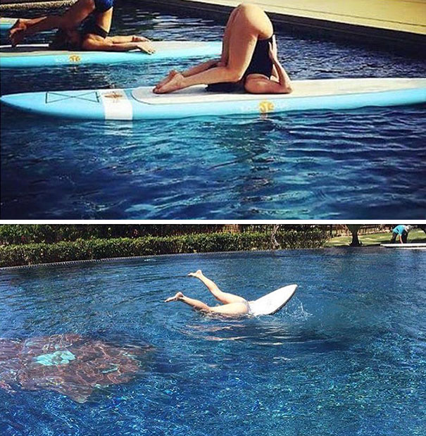 Celeste Barber celebrity instagram parody standup paddle board yoga fail