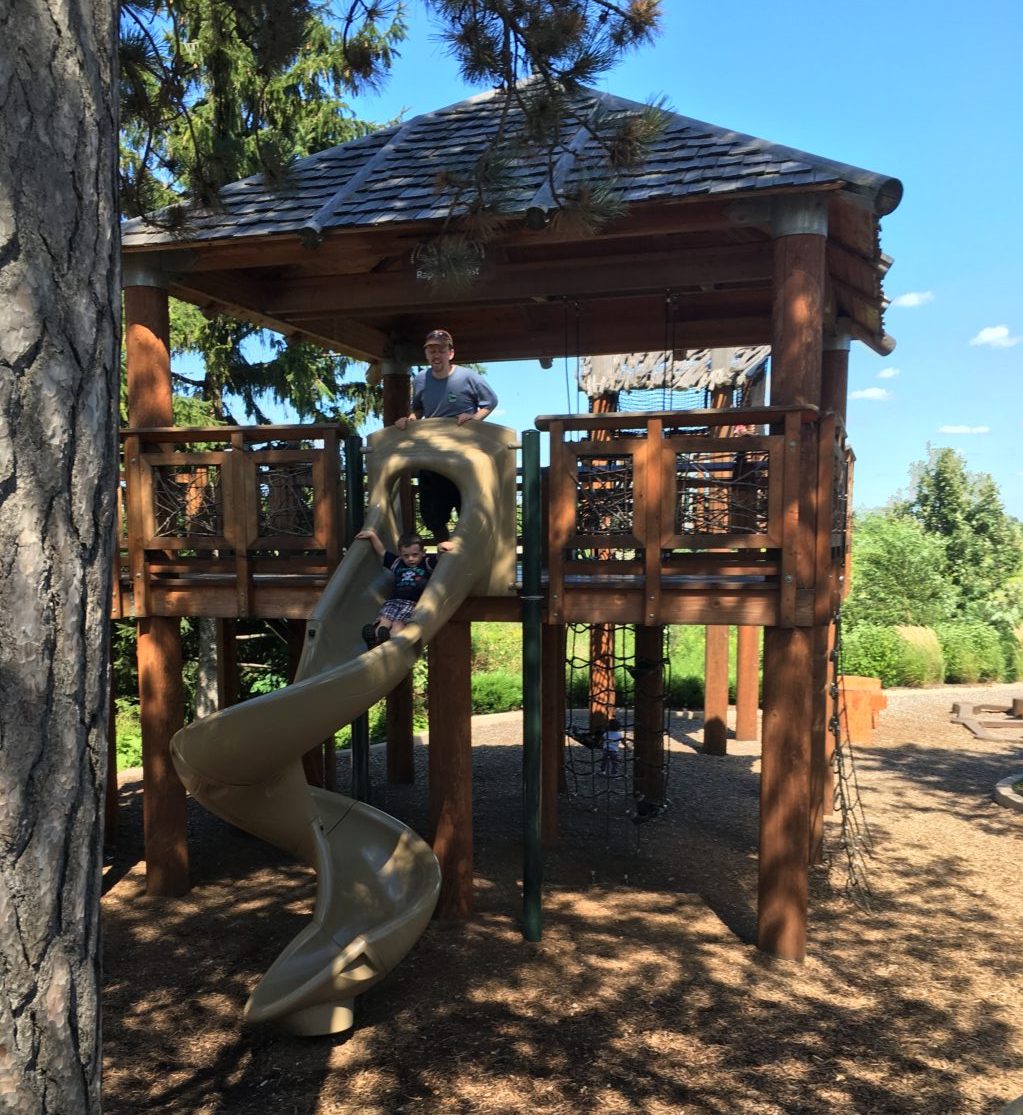 Hawks Hollow Peck Farm nature playground twisty slide