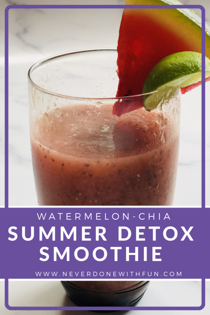 Watermelon-Chia Detox Smoothie | Dairy-free | Reduces stomach bloat