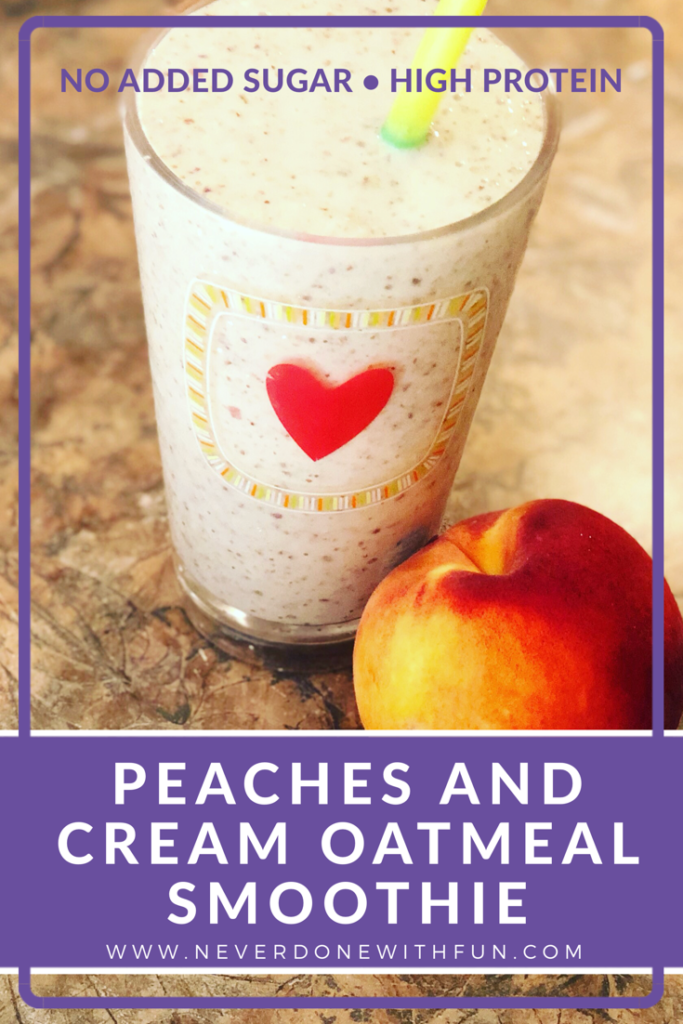 Healthy Peaches and Cream Breakfast Smoothie high-protein low-sugar clean eating recipe