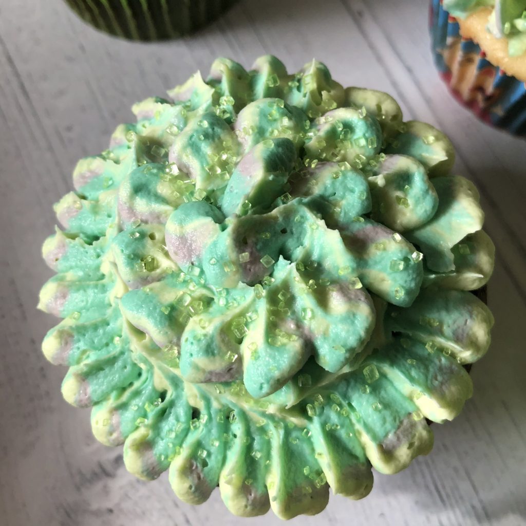 White Chocolate Buttercream Succulent Cupcakes