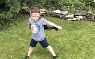 Easy No-Sew DIY T-Shirt Superhero Cape for Kids