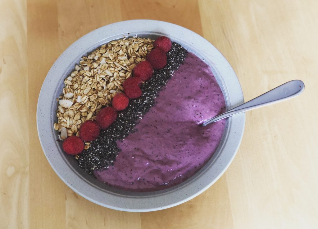 PB & J Protein Smoothie Bowl | PB Fit Powder clean eating breakfast recipe