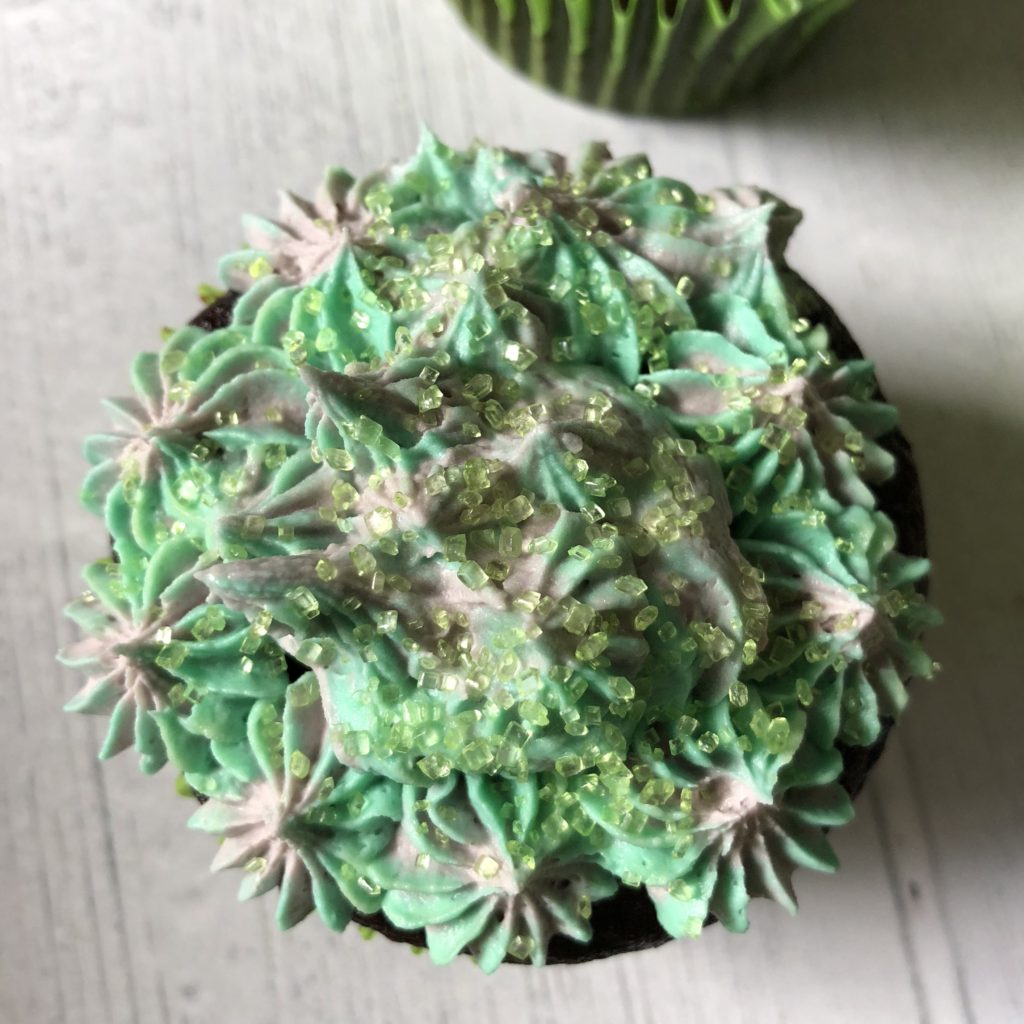 White Chocolate Buttercream Succulent Cupcakes