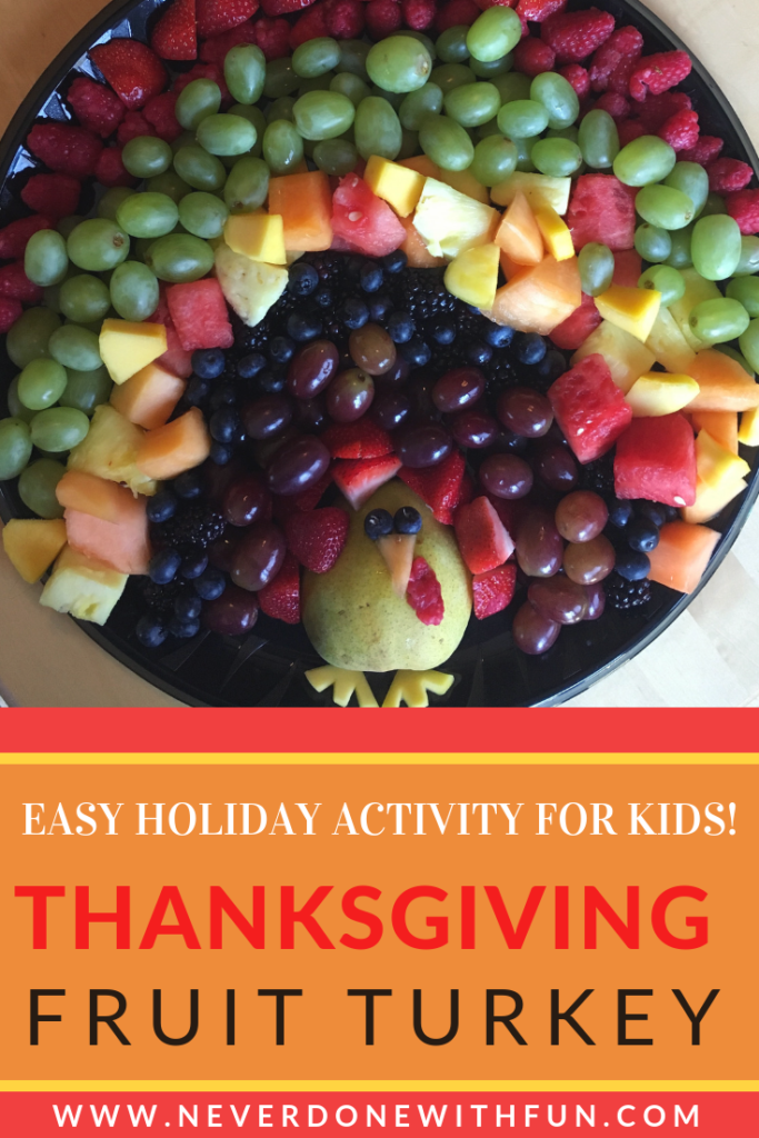 Thanksgiving Turkey Fruit Arrangement: Easy Project to Do With the Kids on Turkey Day