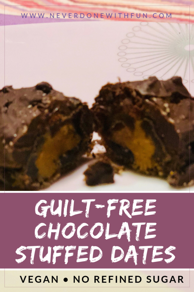 Salted Dark Chocolate Stuffed Date: A totally indulgent but still Paleo vegan chocolate treat #cleansweets #vegan #chocolate #medjooldates