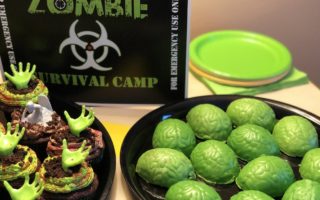 Zombie Apocalypse Theme Party Details: Kids Birthday Theme Walking Dead Viewing Party food, decor, printables, favors #zombie #party #walkingdead