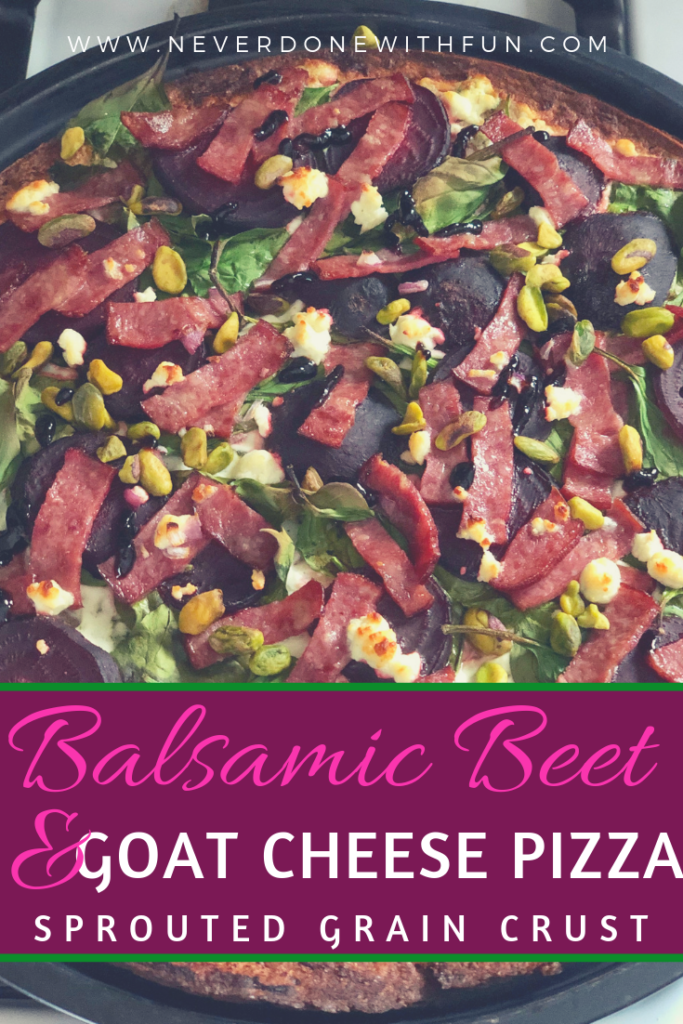 Balsamic Beet and Goat Cheese Flatbread Pizza: Easy healthy clean eating appetzier or dinner recipe #cleaneating #recipes #pizzarecipes