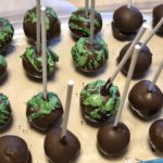 Irish Coffee Boozy Cake Pops | Chocolate Irish Whiskey Cake with Bailey's Irish Cream Buttercream Frosting | Boozy dessert treat for St. Patrick's Day revelry #stpatricksday #dessert #cakepops #baileysirishcream