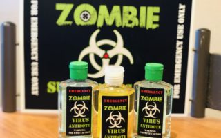 Zombie Virus Antidote Hand Sanitizer: Make Your Own Party Favor with Free Printable for Zombie Apolcalypse or Walking Dead Party #themeparty #partyfavor #walkingdead #zombieparty