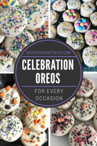 Celebration Oreos for Every Occasion: Easy chocolate-dipped dessert for Christmas, Easter, birthday and more | Just add sprinkles! #oreo #dessert #cookies