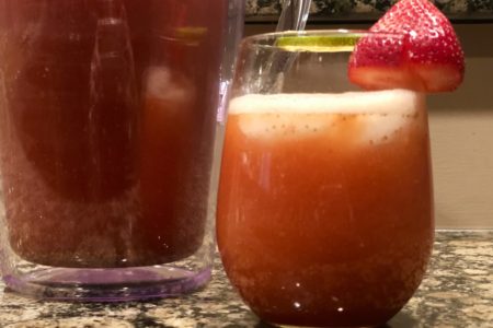 Pitcher Strawberry Basil Margaritas | Summer fresh sweet big-batch cocktail #margarita #cocktail #drinkrecipe #tequilarecipe