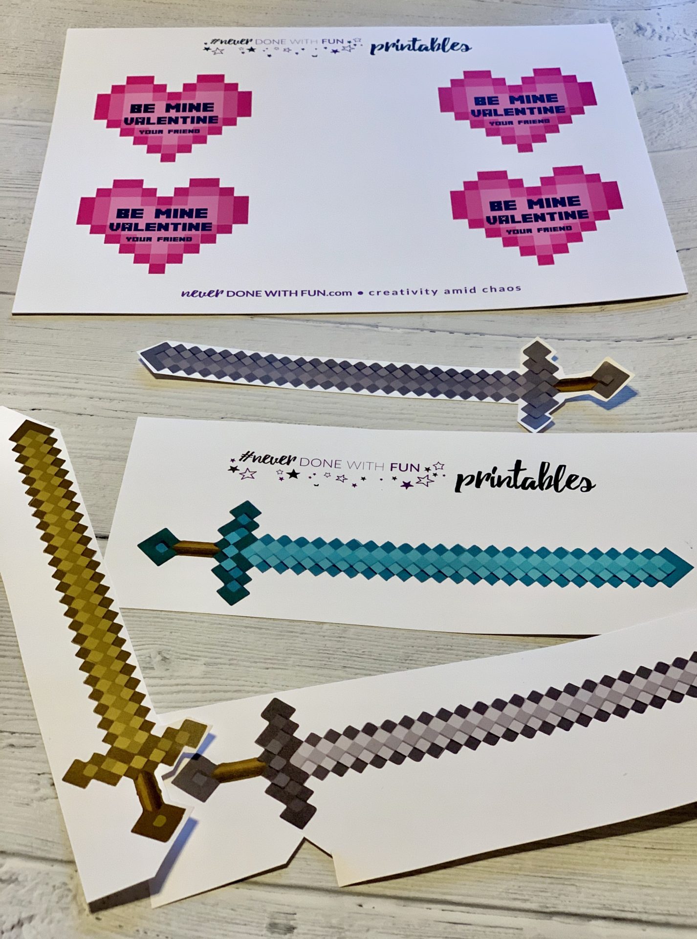 Minecraft Free Printable Valentine