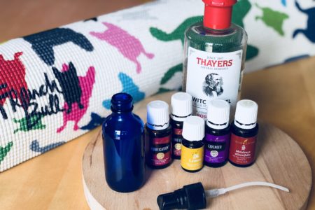 Yoga mat cleaner spray essential oils natural clean
