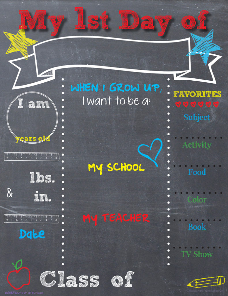 First Day Of School Sign First Day Of Preschool Chalkboard Sign First 