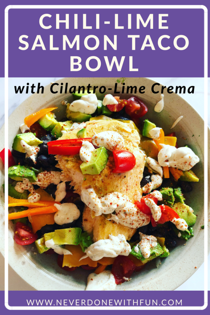 Chili-Lime Salmon Taco Bowl - Healthy, clean eating Instant Pot dinner recipe