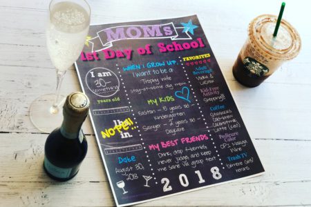 Mom's First Day of School: Tips to Unwind and Recharge Free Chalkboard Printable Sign
