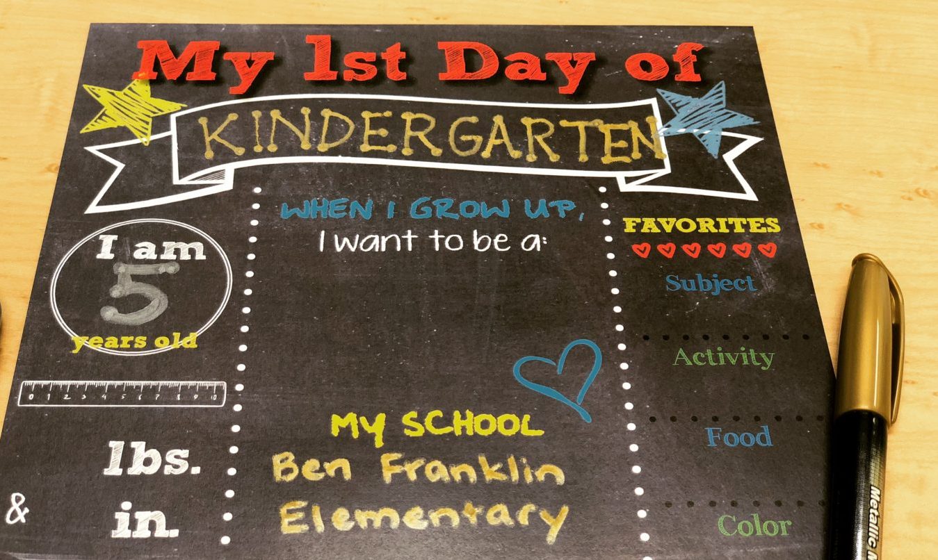 Back to School Board - First Day of School Board - First Day of School  Template - Printable Chalkboard - First Day of School Chalkboard