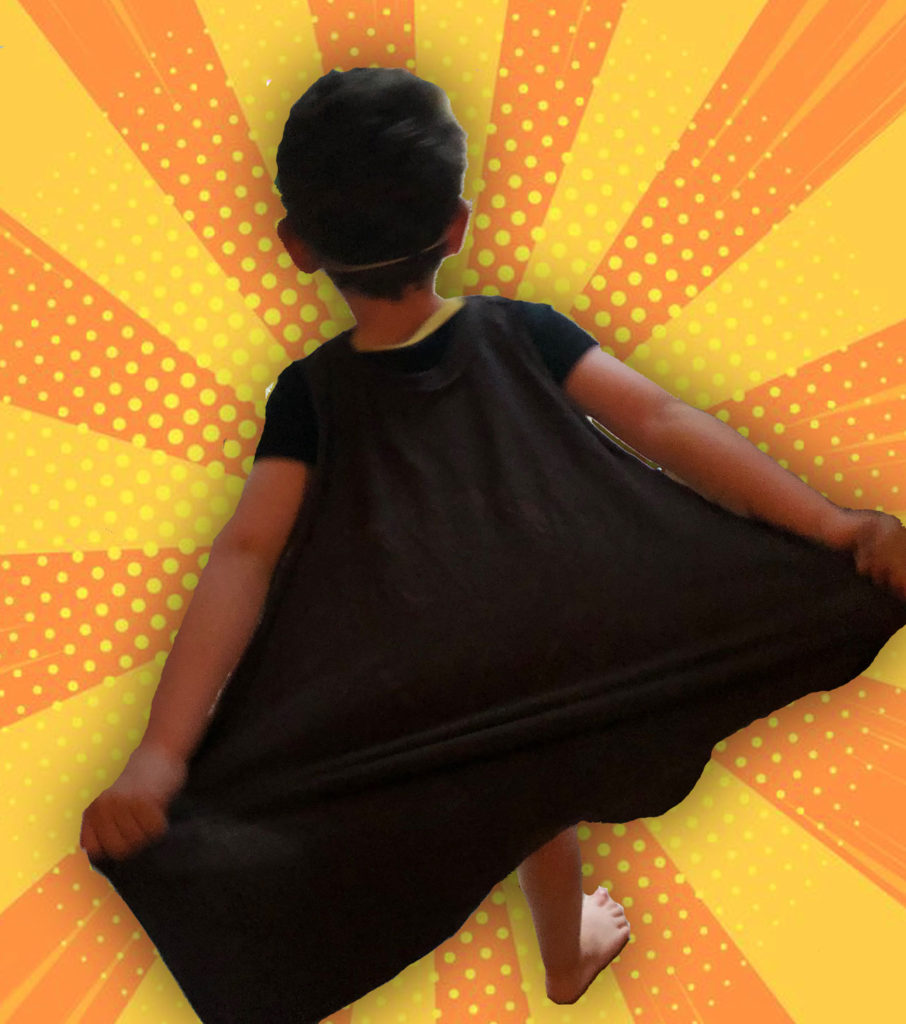 Easy No-Sew DIY T-Shirt Superhero Cape for Kids