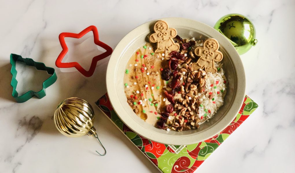 Gingerbread Cookie Smoothie Bowl: Clean eating recipe with surprise ingredient for extra veggie power