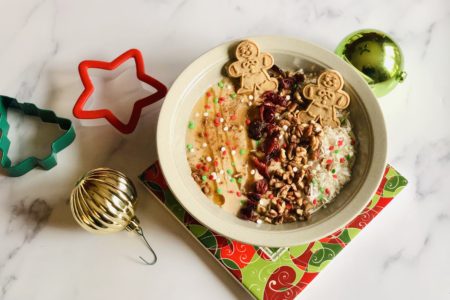 Gingerbread Cookie Smoothie Bowl: Clean eating recipe with surprise ingredient for extra veggie power