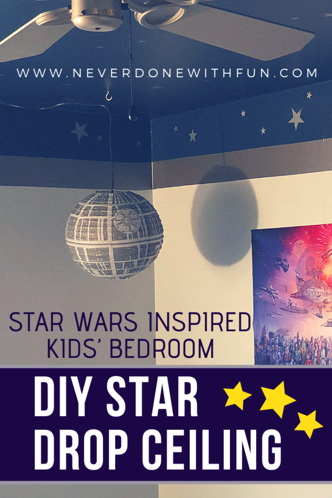 Outer Space Star Wars Inspired Kids' Bedroom: Wall and Celing DIY Tutorial #kidsroomdecor #diydecor #starwars
