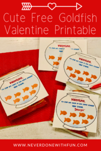 Toddler Goldfish Crackers Valentine Card Free Printable: Easy DIY Card Project #valentinesday #valentines #toddlers
