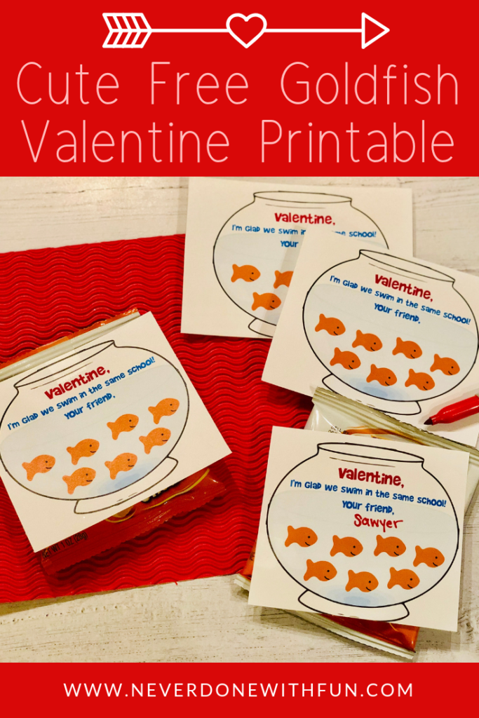 Printable Free Goldfish Valentine Printable