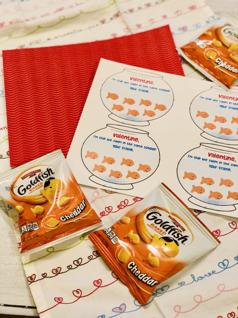 Toddler Goldfish Valentine Printable NeverDoneWithFun