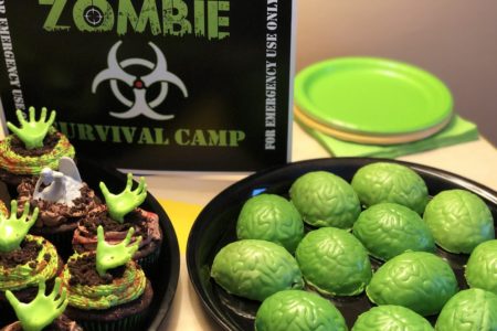 Zombie Apocalypse Theme Party Details: Kids Birthday Theme Walking Dead Viewing Party food, decor, printables, favors #zombie #party #walkingdead