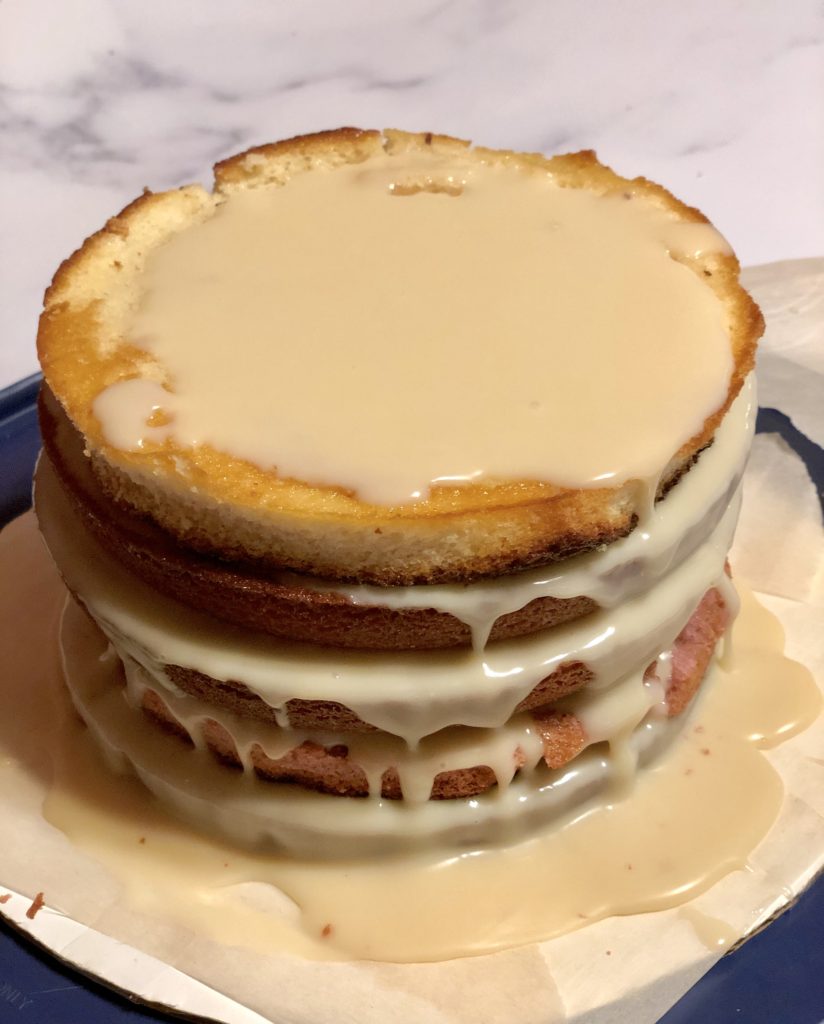 First attempt decorating with “brush strokes” on a cake. Amaretto cake with  chocolate buttercream : r/cakedecorating