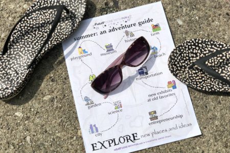 Your Summer Adventure Guide: Explore new places and new ideas sidewalk chalk flip-flops sunglasses summer flatlay