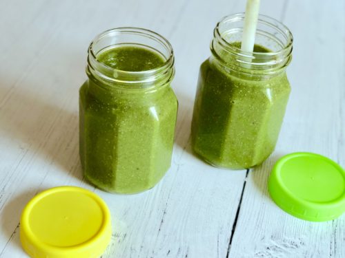 Peachy Green Energy Smoothie - #neverdonewithfun