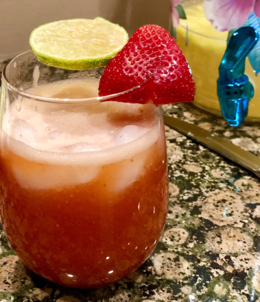 Pitcher Strawberry Basil Margaritas | Summer fresh sweet big-batch cocktail #margarita #cocktail #drinkrecipe #tequilarecipe